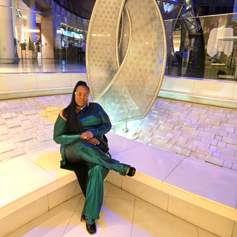 Metallic Green Jumpsuit with Skirt